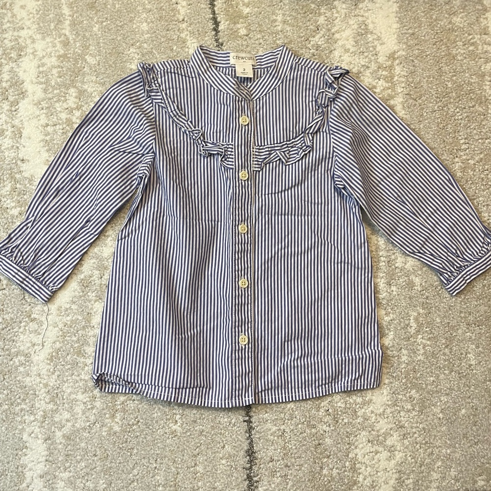 Crewcuts Blue and White‎ Striped Kids preppy Shirt